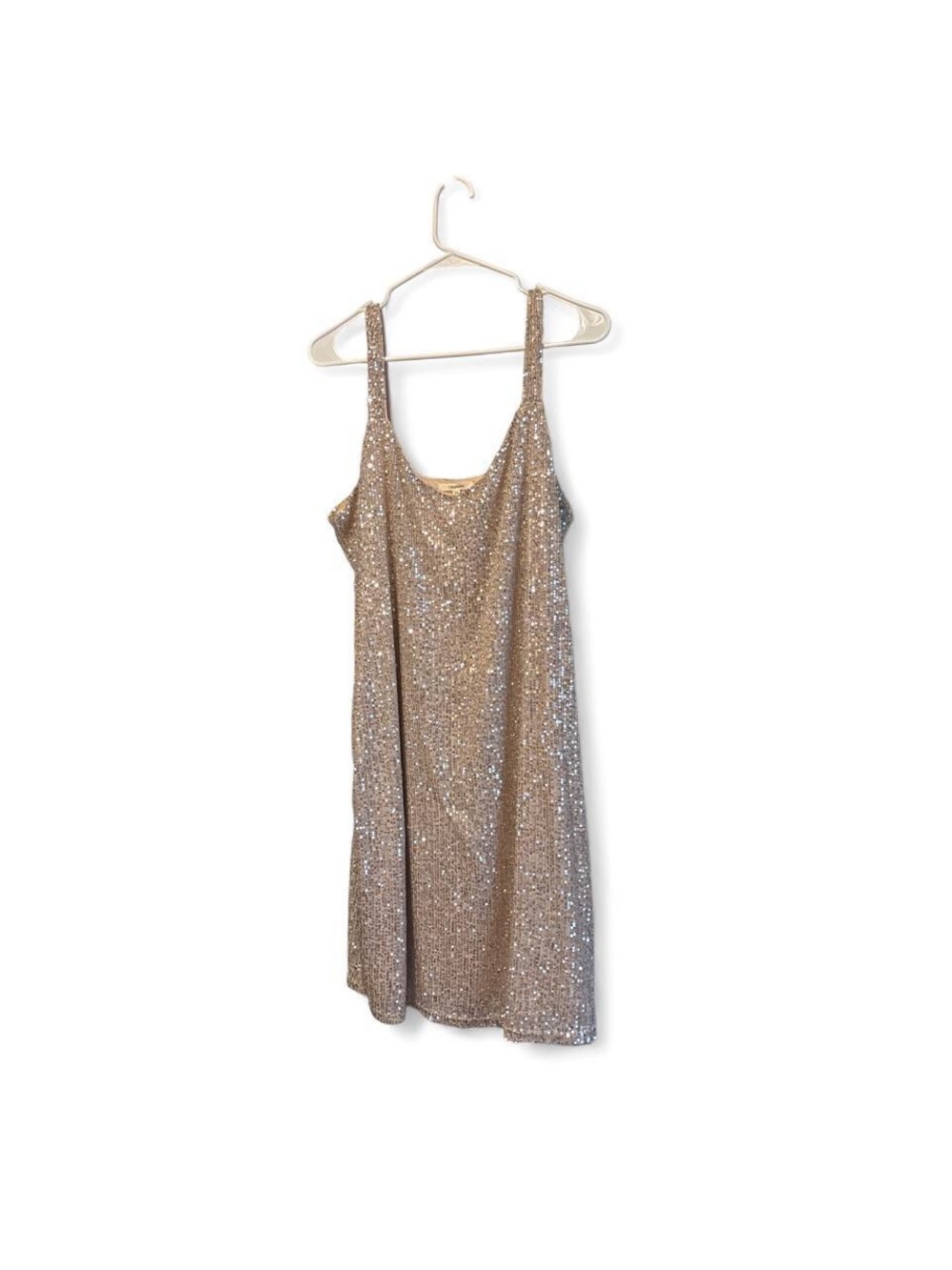 Gold glam sequin plus size mini party dress